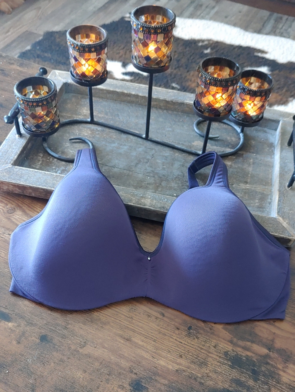 Gorgeous Olga 38DD Purple Padded Underwire Comfy Bra